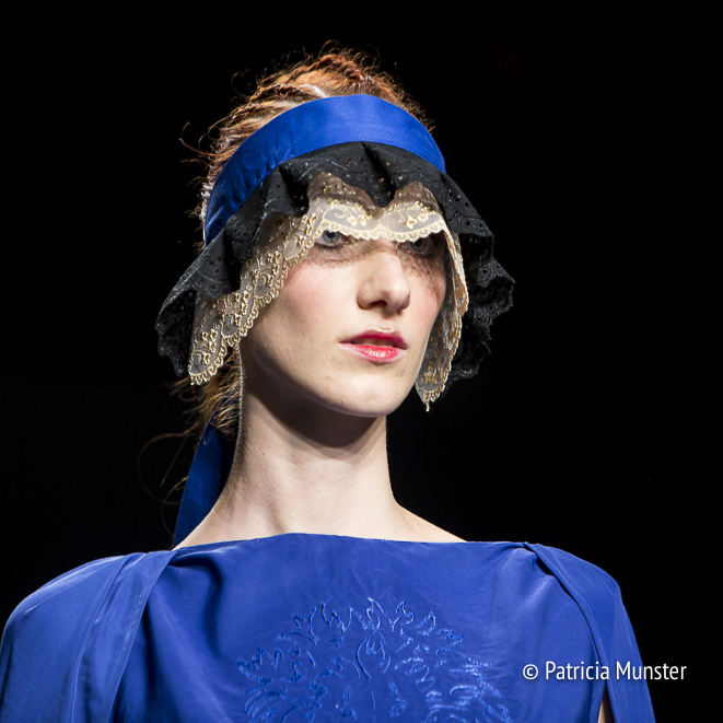 Close up at Maaike van den Abbeele at Amsterdam Fashion Week