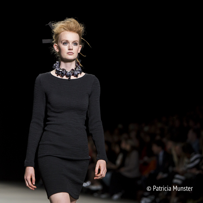 Little black dress by Tony Cohen SS18 at Amsterdam Fashion Week