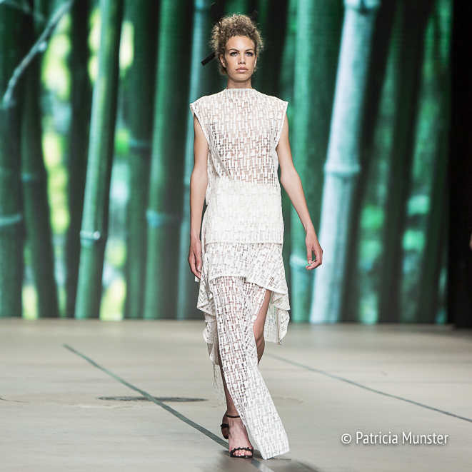 White lace dress at Tony Cohen SS18 - Amsterdam Fashion Week